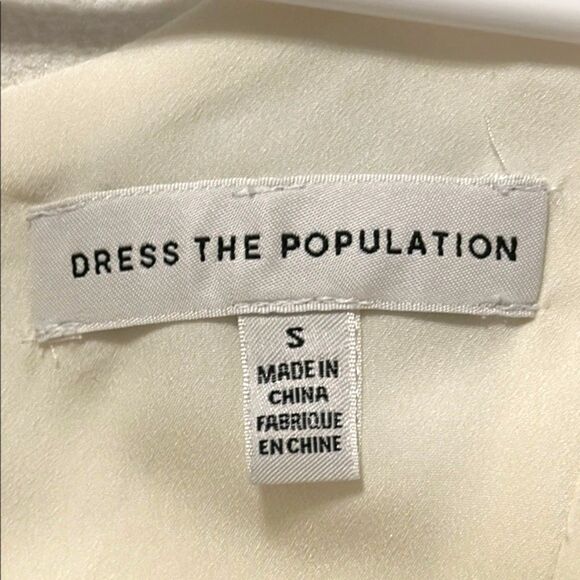 Dress the Population Livia Ivory Fit and Flare Dress Womens Small Wedding Bride - Picture 11 of 16